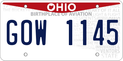 OH license plate GOW1145
