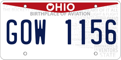 OH license plate GOW1156