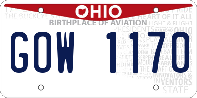 OH license plate GOW1170