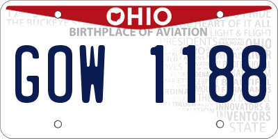 OH license plate GOW1188