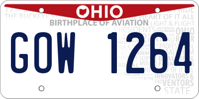 OH license plate GOW1264