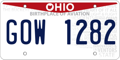 OH license plate GOW1282