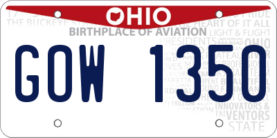 OH license plate GOW1350