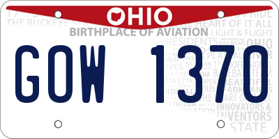 OH license plate GOW1370