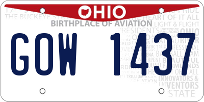 OH license plate GOW1437