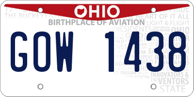 OH license plate GOW1438