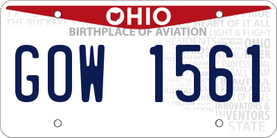 OH license plate GOW1561