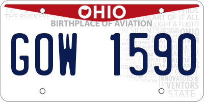 OH license plate GOW1590