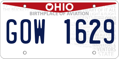 OH license plate GOW1629