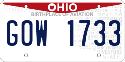OH license plate GOW1733