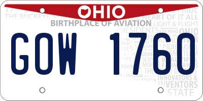 OH license plate GOW1760