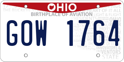 OH license plate GOW1764