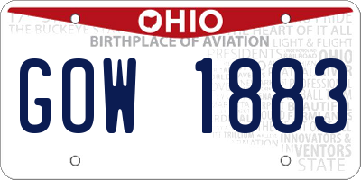 OH license plate GOW1883