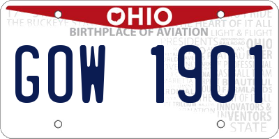 OH license plate GOW1901