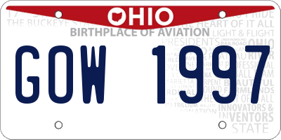 OH license plate GOW1997