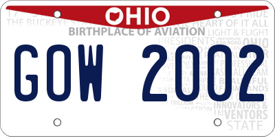 OH license plate GOW2002