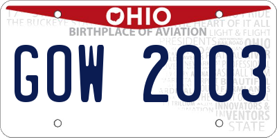 OH license plate GOW2003