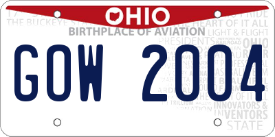 OH license plate GOW2004