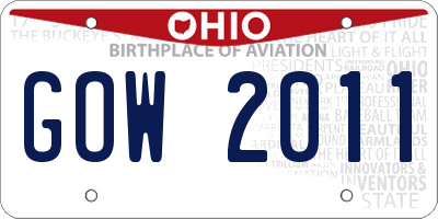 OH license plate GOW2011