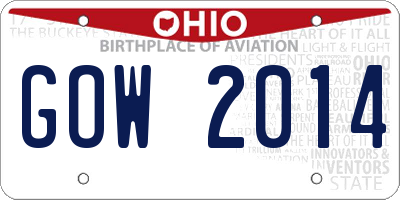 OH license plate GOW2014