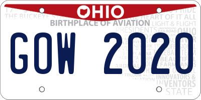 OH license plate GOW2020