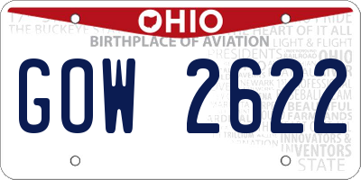OH license plate GOW2622