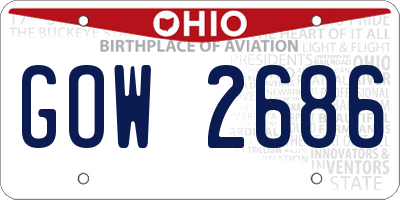 OH license plate GOW2686