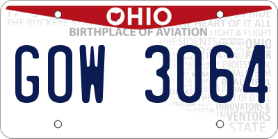 OH license plate GOW3064