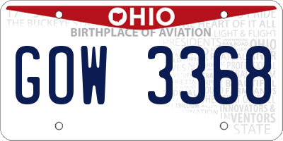 OH license plate GOW3368