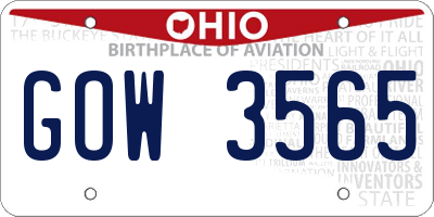 OH license plate GOW3565