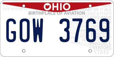OH license plate GOW3769