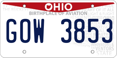 OH license plate GOW3853