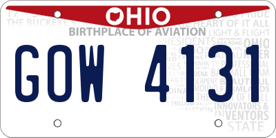 OH license plate GOW4131
