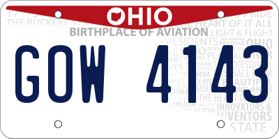 OH license plate GOW4143
