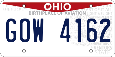 OH license plate GOW4162