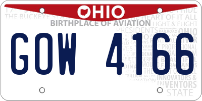 OH license plate GOW4166