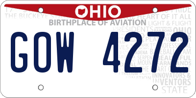 OH license plate GOW4272