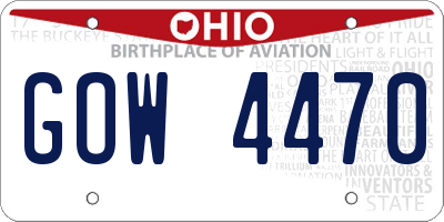 OH license plate GOW4470