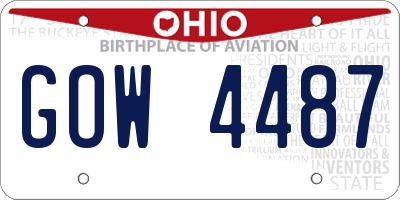 OH license plate GOW4487