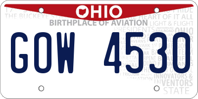 OH license plate GOW4530