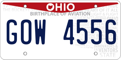 OH license plate GOW4556