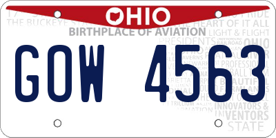 OH license plate GOW4563