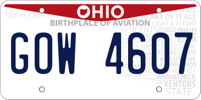 OH license plate GOW4607