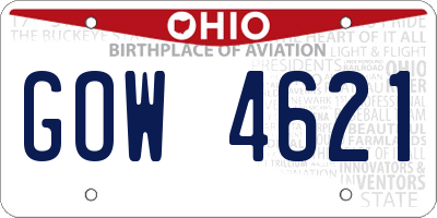 OH license plate GOW4621