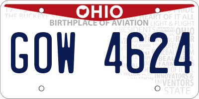 OH license plate GOW4624
