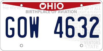 OH license plate GOW4632