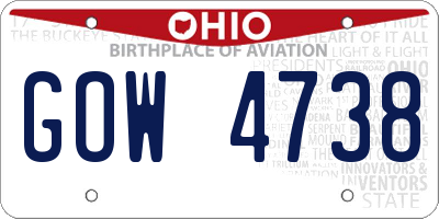 OH license plate GOW4738