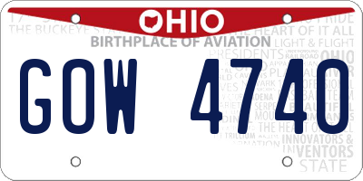 OH license plate GOW4740