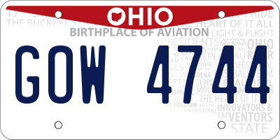OH license plate GOW4744