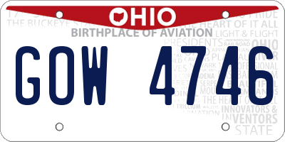 OH license plate GOW4746